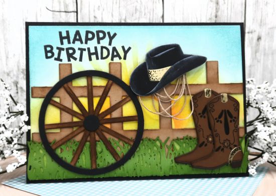 Howdy Western class
Keywords: Western cowboy hat boots wheel fence happy birthday