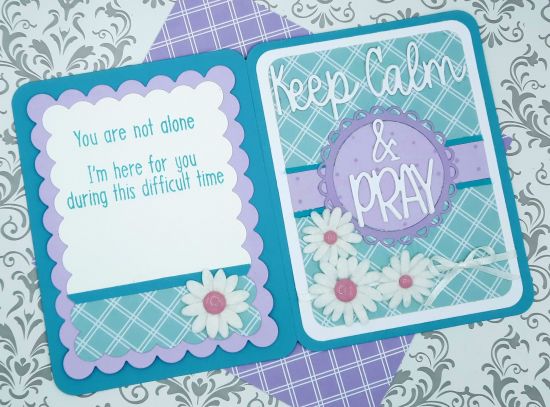 Keep Calm & Pray word die
Keywords: Rounded corner card flowers circles sympathy scallop