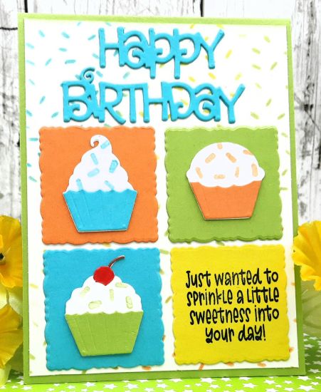 More Cupcake Delight dies
Keywords: Cupcake birthday deckle edge squares