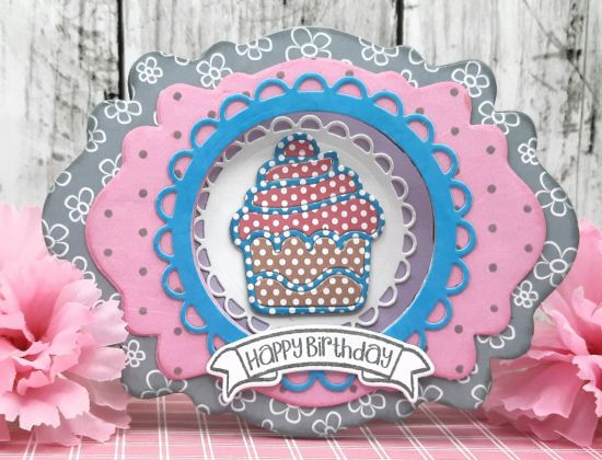 Bouncy Shape Nesting dies
Keywords: Birthday cupcake eyelet scallop circles