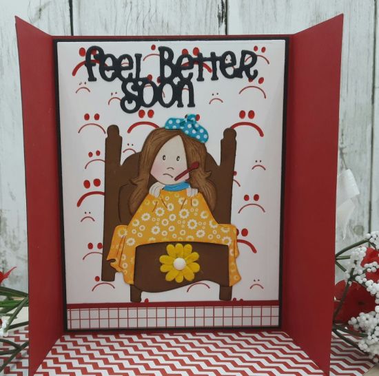 Vertical Sorry Panel
Keywords: Get well Stephie doll sick gatefold flowers scallop circle