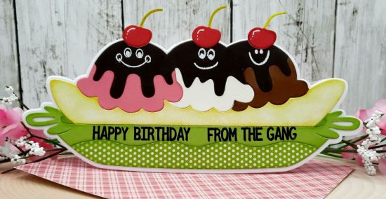 Banana Split Fold It
Keywords: Banana split ice cream happy birthday from the gang faces