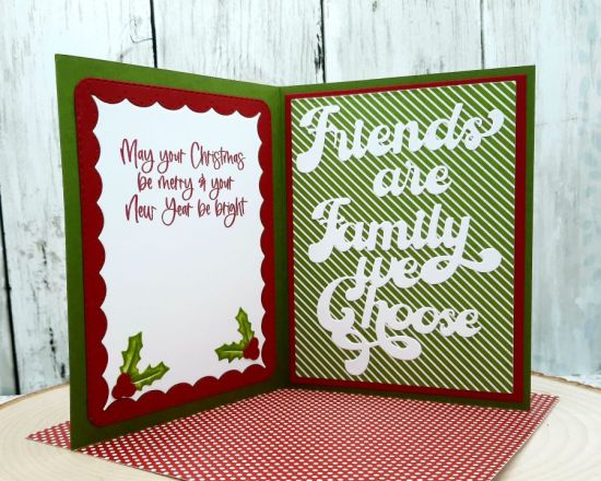 Friends Are Family We Choose word die
Keywords: Wreath stripes holly christmas