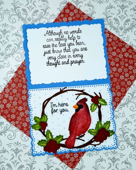 Winter Wreath fold it
Keywords: Deckle edge wreath cardinal sympathy