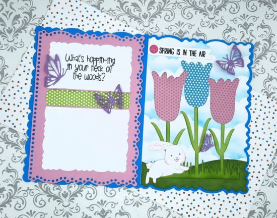 Tulip Trio Fold It
Keywords: Tulips bunny butterflies clouds