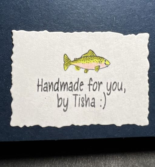 Used on the back of a fisherman birthday card
