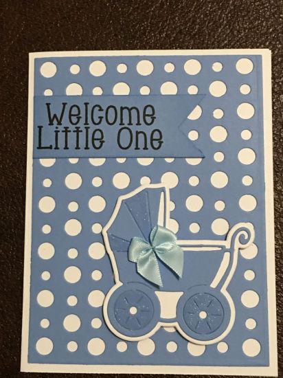 Baby boy 
Medium dot background die
Baby2stamp
Sky card stock 
