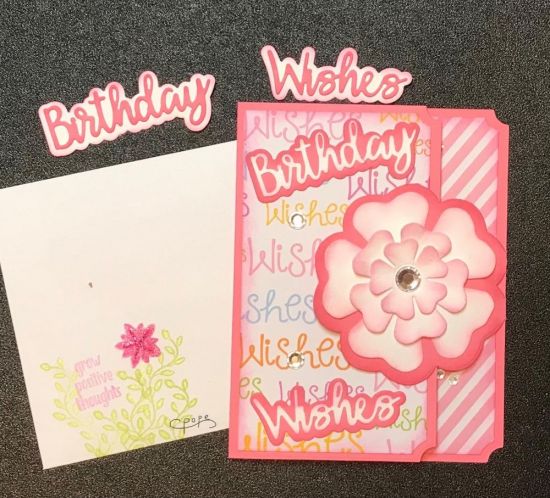 Birthday Wishes
Keywords: Flower Fold over card