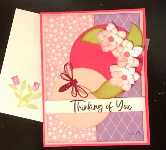 Thinking of you
Keywords: Dragonfly and Flower A2 card