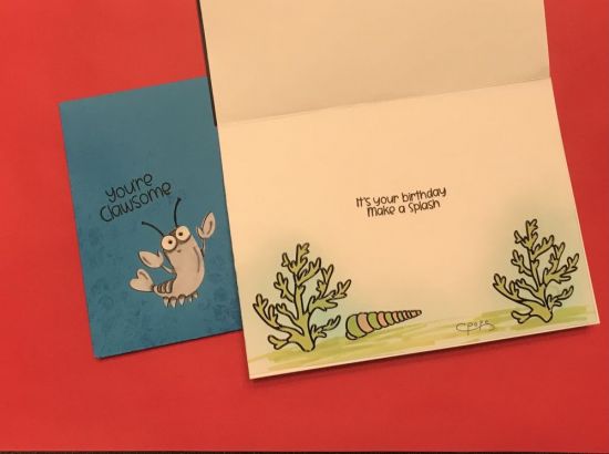 Inside Card #3  Laughing Lobster Class
Keywords: Laughing Lobster on line class