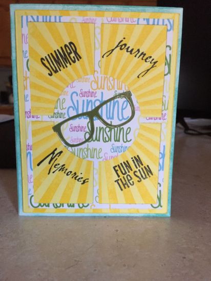 Retirement 
Retirement card 
Keywords: Retirement, grid, circle, sunglasses sun rays
