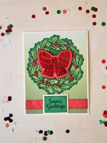 Season's Greetings
Hollywreath2stamp set used for wreath, bow and sentiment.
Keywords: Hollywreath2stamp