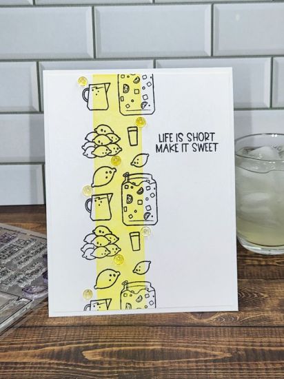 Life is Short...
A fun card using the smaller stamps in the lemonadestand2stamp set.
Keywords: lemonadestand2stamp lemonade lemons
