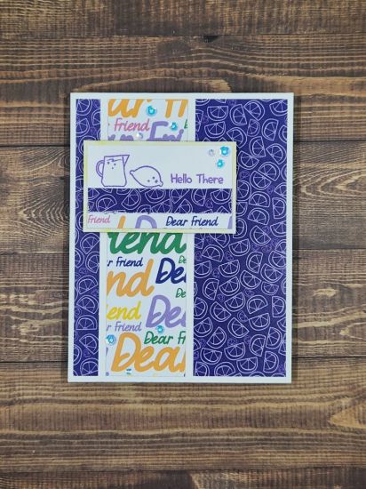 Hello There Dear Friend
A2 card using the Dear Friend Paper Pad and the lemonadestand2stamp set
Keywords: Dear Friend Paper Pad April 2023 Kit Club lemonadestand2stamp