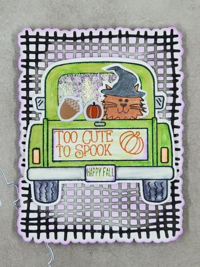 A cute card made for a good friend using the tailgate2stamp set and dies, critters4Halloweeen stamps and dies and the Burlap Background Die.
Keywords: tailgate2stamp critters4Halloweeen Burlap Background Die