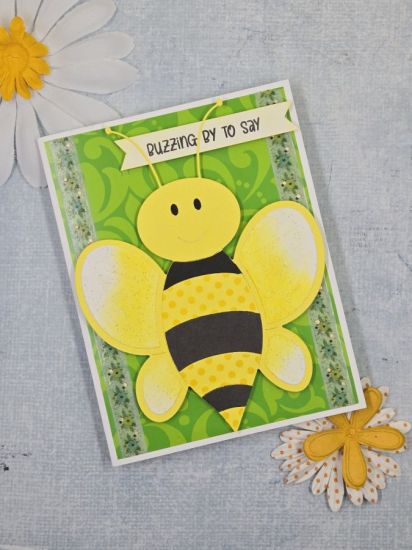 Buzzing By
Using the Bumblebee Fold-It I made a cute birthday card. I shaded the wings based on a card that Chris Lawlor made using this Fold-It set. 
Keywords: Bumblebee Fold-It