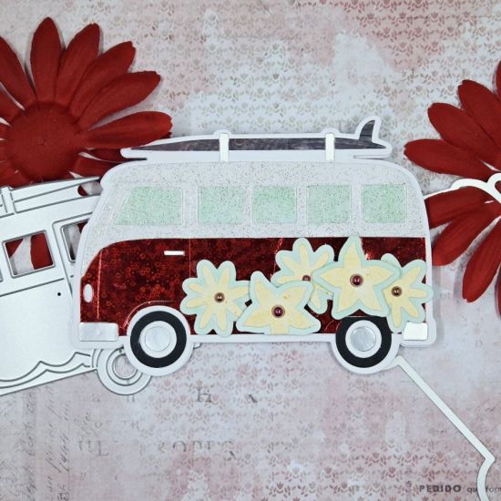 Birthday Card
I used the 70s Bus Fold-It along with flower dies from the Word Stand-Up A2 Drop-In set. Also used a bit of glitter translucent paste over the top of the bus for a FUNN look.
Keywords: Birthday Card 70s Bus Fold-It