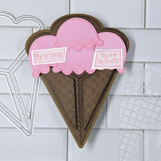 Ice Cream!
When the Paper Wrapped Flowers Fold-it came out, I thought of a waffle cone. I used the Fold-it along with the scooped ice cream die from the Sundae2stamp set to make a cone filled with ice cream
Keywords: Paper Wrapped Flowers Fold-it Sundae2stamp