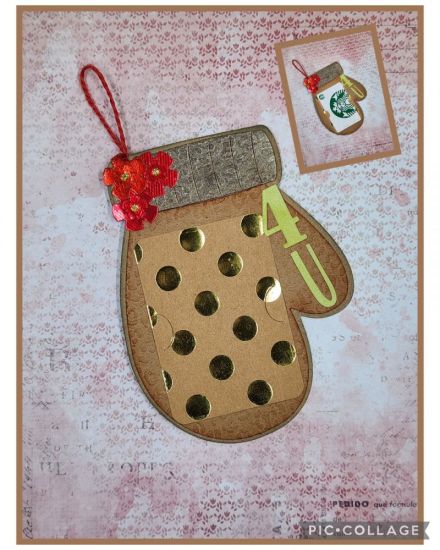 Mitten Gift Card Holder
Flat style card in which a message can be written on the back. Flowers and gift card insert were from the Lattice Gift Card Holder set. 
Keywords: Mitten Fold-It Lattice Gift Card Holder