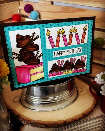 Keywords: 5x7 rectangles piece of cake candle birthday stencil