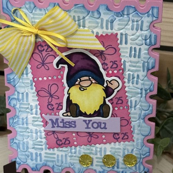 Keywords: gnomie embossing folder postage stencil