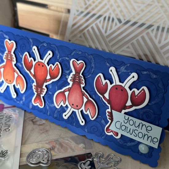 Keywords: lobster stencil slimline deckle edge