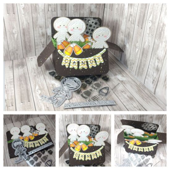 Keywords: mummy candy corn box card