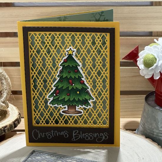 Keywords: double plaid Christmas tree snowflake stencil
