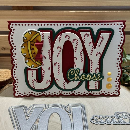 Keywords: jinglebells happy santa candy cane deckle edge mini bow