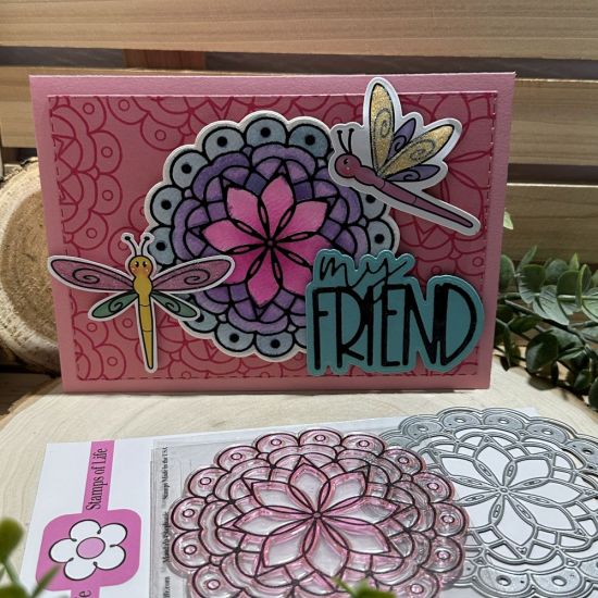 Keywords: mandala birthday dragonfly friend