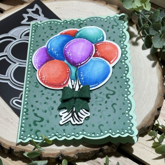 Keywords: Balloons mini bow deckle confetti birthday