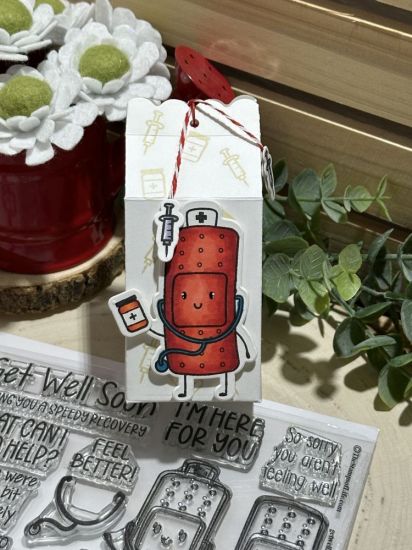 Keywords: get well bandages medicine milk carton treat