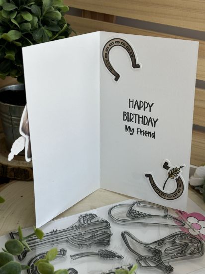 Keywords: howdy western birthday cowboy hat boot cactus stencil