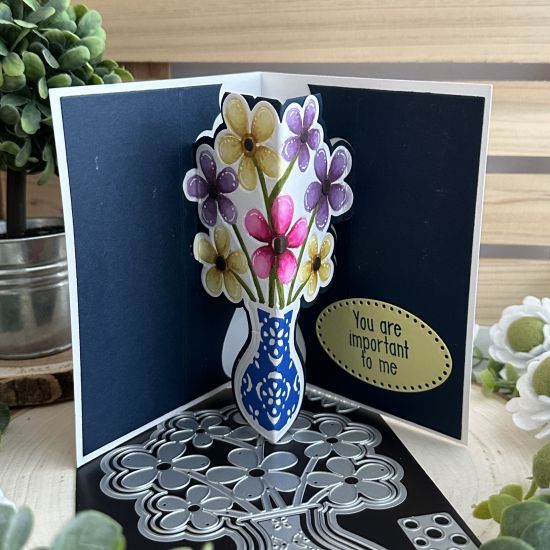 Keywords: flower vase popup interactive stencil