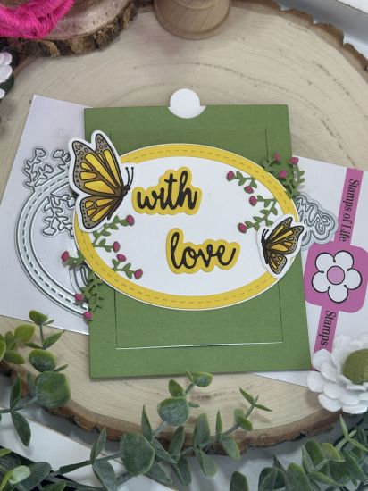 Keywords: praying butterfly interactive PocketSliderDies