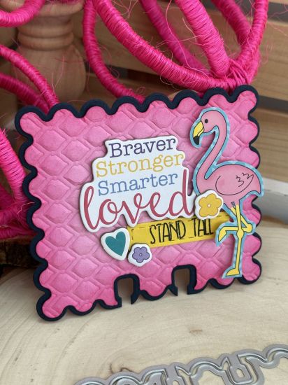 Keywords: flamingo background die emboss