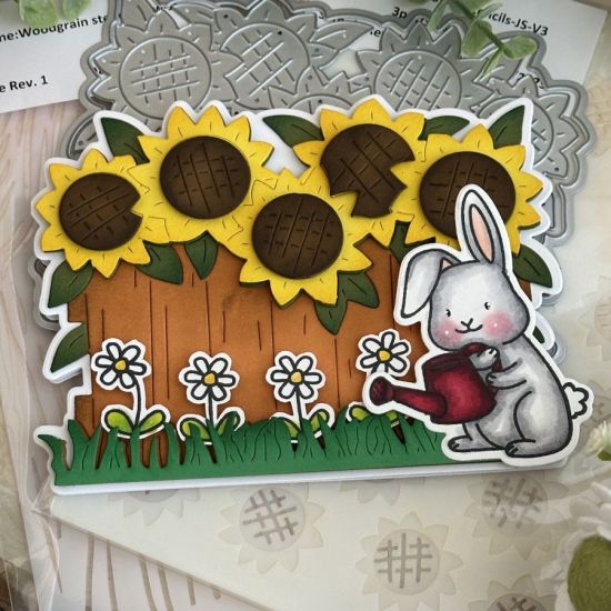 Keywords: sunflower bunny fence