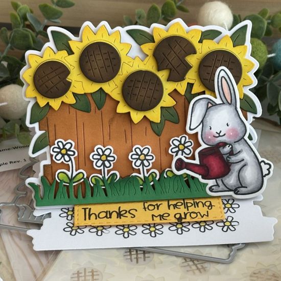 Keywords: sunflower bunny fence