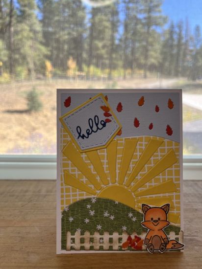 Fall A2 Tri-Background Die, Woodland2stamp
Keywords: Fall hello card with fox