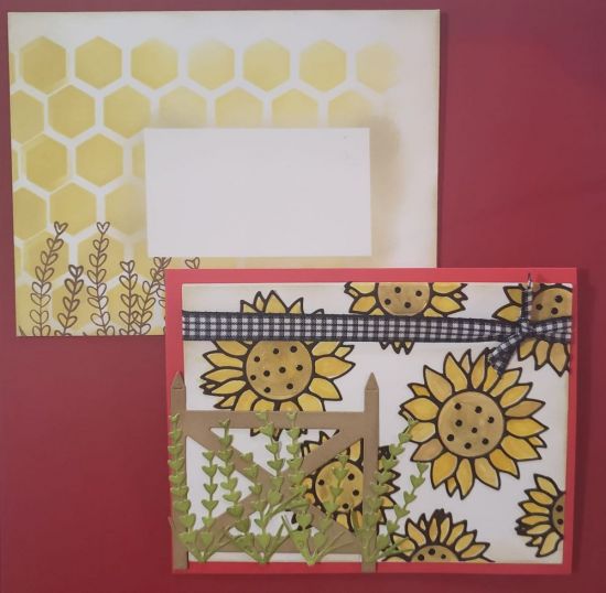 Card #1 (and envelope)  from the Hello Sunflower Class Oct. 2020
