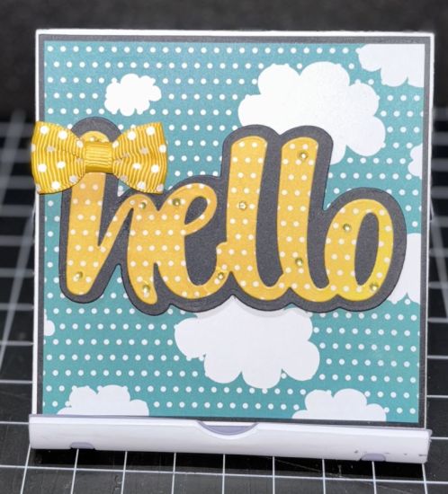Hello 4x4 card
A 4x4 card from the square bundle set. All TSOL paper and some gems from my stash.
Keywords: squarecard