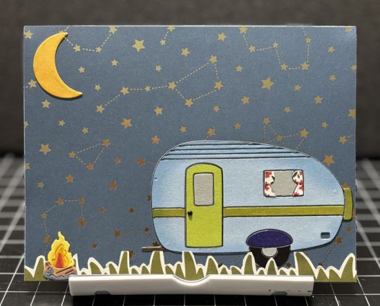 Camping
This card is made with the June 2022 card kit and the camper2stamp/die. 
Keywords: Camper stamp & Die set