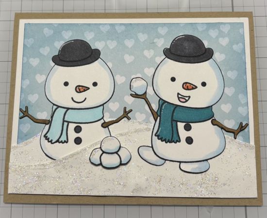 Snowball Fun
Snowball Fun stamp & dies, heart background paper is from an older TSOL card kit.
Keywords: Snowball Fun