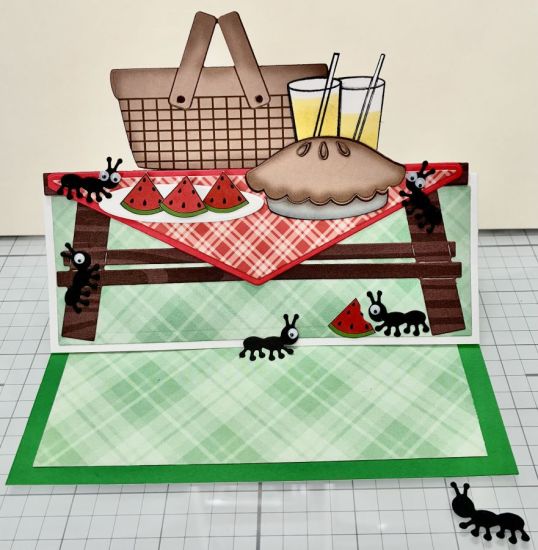 Picnic
I used Picnic table Fold-It and Picnic table stamp and die set and paper from my stash.
Keywords: Picnic