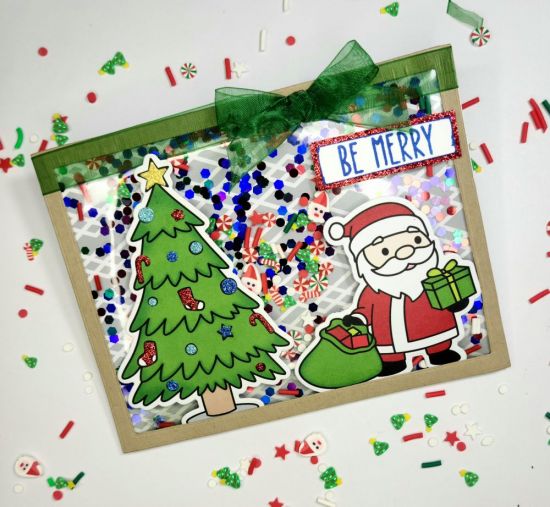 Happy Santa Shaker Card
