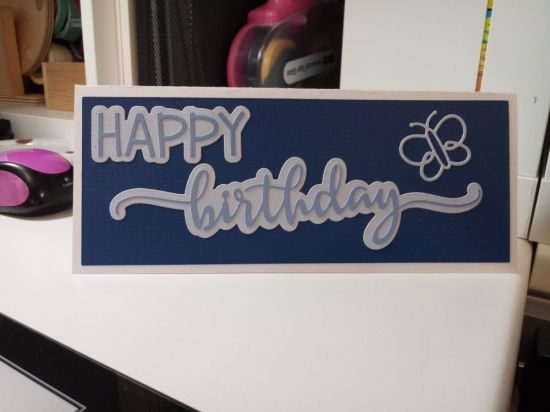 Slimeline Card Die Set
Monochromatic Slimeline Birthday Card
Keywords: Slimeline card birthday happy