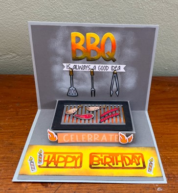A BBQ Birthday Card
Inside of a BBQ Birthday card for my Grill Master Hubby It is a "Frankencard" made up of multiple sets (See Products used section)
Keywords: BBQ 3D-Insert