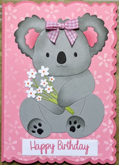 Koala birthday flowers
5x7 deckle with Koala foldit and flowers
Keywords: Koala flowers birthday