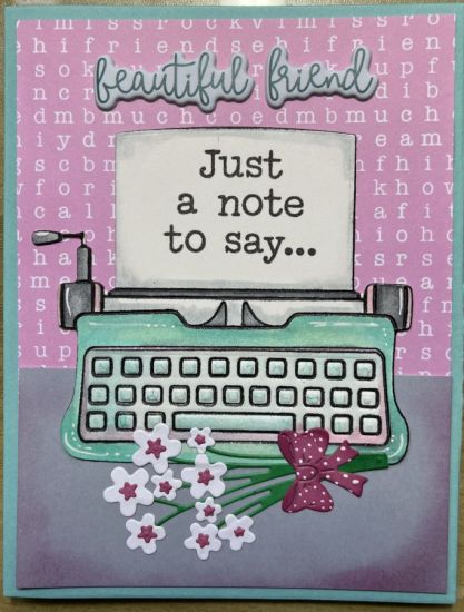 Typewriter with flowers
A card for a friend 
Keywords: Typewriter flowers