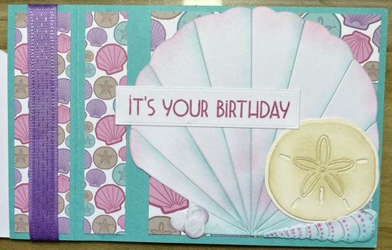 Shellabrating Birthday 1
A fold over card with different shell sets
Keywords: Shells birthday